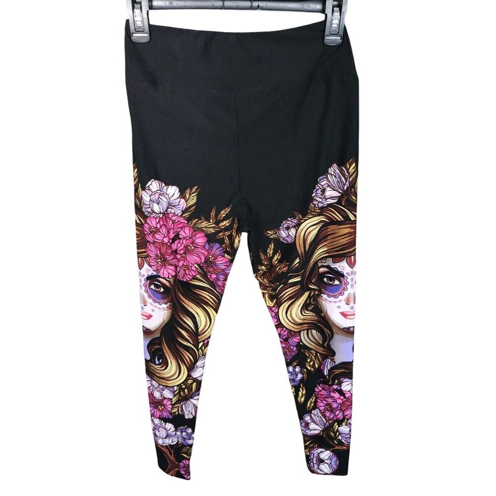 LuLaRoe Rare Unicorn Leggings OS La Catrina Day of the Dead Sugar Skull Gothic